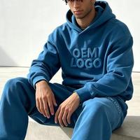 Pakaian Cetak Kustom Hoodie Katun Ukuran Besar Plus Size dengan Cetakan Timbul