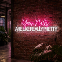 Panneau LED néon personnalisé PVC avec télécommande pour bureau, haute qualité, lumineux, longue durée, avec le message « Vos ongles sont vraiment beaux »