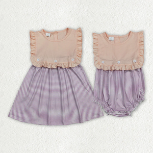 Robe de fête safari pour petites filles, broderie animale smockée, manches bouffantes, longueur genou, en coton rose, style mignon d'été - Product Image 4