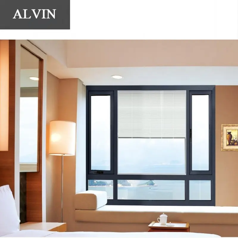 ALVIN desain kedap suara jendela tingkap aluminium berlapis dua lapis