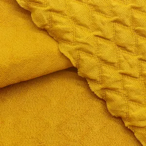 Olyester-tela jacquard de tejido crepé para vestido, tejido de palomitas de maíz con burbujas de color sólido, 210gsm