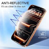 Protection d'écran pour iPhone 17 Pro Max avec technologie anti-reflet AR, élimination automatique de la poussière, verre trempé 9H, compatible 16, 15, 14 Plus et Air