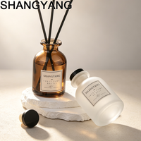 Flacon diffuseur de parfum en verre givré blanc de luxe 150 ml (5 oz) avec bâtonnets parfumés pour la maison, emballage coffret cadeau