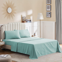 Parure de draps en coton égyptien 120 g/m², doux, respirant, résistant au rétrécissement, couleurs personnalisables OEM/ODM, pour appartement et dortoir