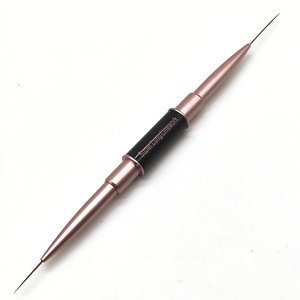 Nouveau 2025 Pinceau à Lignes Gel pour Ongles Marque Privée, Ultra Fin, Brosses de Peinture Liner, Kit de Pinceaux Nail Art Double Tête 15mm 25mm avec Capuchon - Product Image 1
