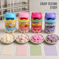 Yaourt séché Aimo Melt Bean saveur fraise, collation saine pour bébés, boîte de 14g, fond dans la bouche, fourniture d'usine OEM