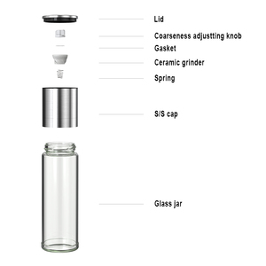 Xách Tay Của Nhãn Hiệu Gia Vị Máy Xay Thiết Lập Và Thảo Mộc Nhà Máy Thép Không Gỉ Gốm Burr Xi Lanh Muối Và Hạt Tiêu Mill Máy Xay Để Bán - Product Image 6