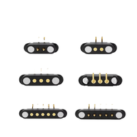 Connecteur magnétique Pogo Pin 4P en laiton 12V pour PCB, pas de 3,0 mm, fabrication efficace