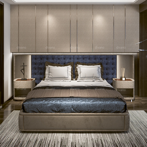 เตียงหุ้มเบาะสีน้ำเงินสุดหรู รุ่นโมเดิร์น ขนาดคิงไซส์ พร้อมไฟ LED รุ่น VLIPE-BED-03-RIPLEY เตียงพร้อมไฟ LED รุ่น VLIPE-BED-03 - Product Image 4