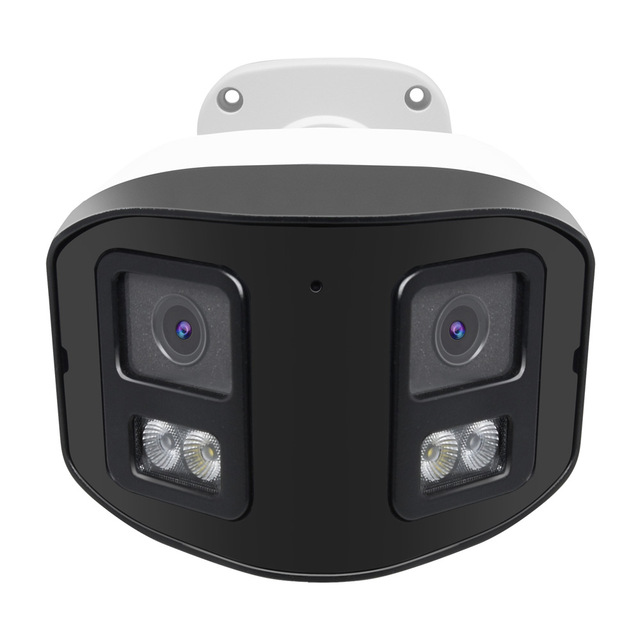 8MP Hik Compatible 180 Degree IP PoE Security Camera Dual Lens Two Way Audio Outdoor Waterproof CCTV Bullet Camera