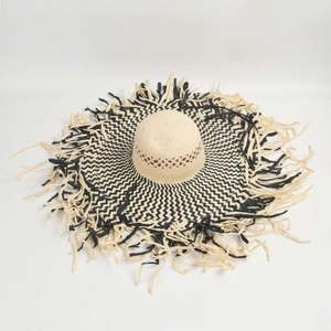 Sombrero de Sol de Moda para Mujer, Estilo Informal, con Borde Crudo, Ala Ancha, para Vacaciones en la Playa, Dos Tonos, Tejido de Papel, Estilo Floppy, Novedad 2024 - Product Image 6