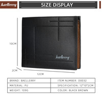 Dompet Kulit Pria Baellerry yang Dapat Disesuaikan, Tempat Kartu, Dompet Koin, Dompet Pendek Pria