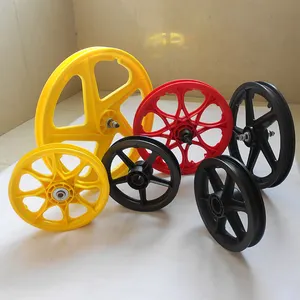 Pelek Sepeda Plastik 20 Inci, Roda Sepeda Karet Pneumatik dengan Pelek Plastik