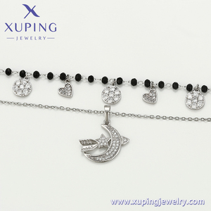 C000007890 Xuping đồ trang sức bạch kim mạ thời trang đồ trang sức Mỹ Dây chuyền Zircon CZ Sao Mặt Trăng Mặt dây chuyền vòng cổ cho phụ nữ - Product Image 5