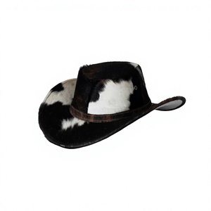 GENERSA SPORTS Unisex Brown Polyester Cowboy <b>Hat</b> Adjustable Wide Brim Leather <b>Band</b> Digital Printing Outdoor Casual Four Seasons - Product Image 1
