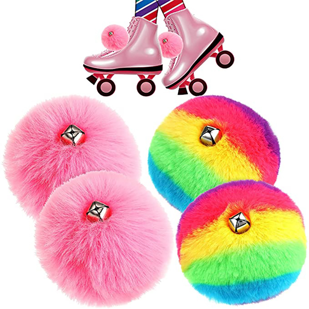 Помпоны для роликовых коньков с колокольчиками для женщин и девочек, аксессуары для четырехколесных коньков