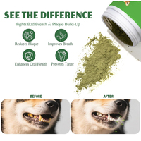 Poudre Nettoyante pour Dents de Chien – Élimine le Tartre et la Plaque Dentaire – Haleine Fraîche – Mélange Naturel de Plantes, Enzymes et Probiotiques pour la Santé des Chiens et des Chats