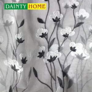 현대 아시아 스타일 인쇄 꽃 자수 얇은 명주 그물 커튼 공장 가격 홈 호텔 병원 또는 거실 사용