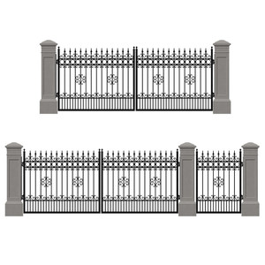 Clôture <span class=keywords><strong>palissade</strong></span> personnalisée pour la maison et le jardin, panneaux <span class=keywords><strong>en</strong></span> <span class=keywords><strong>fer</strong></span> <span class=keywords><strong>forgé</strong></span> décoratifs, clôture <span class=keywords><strong>en</strong></span> acier tubulaire - Product Image 1