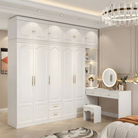 Mobilier de chambre à coucher moderne personnalisé en usine grande armoire de rangement garde-robe d'angle avec table de maquillage pour Couple