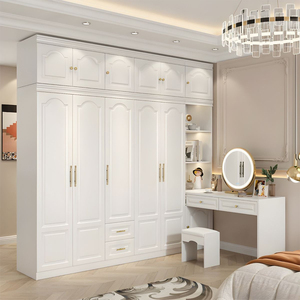 Factory Custom Modern Bedroom Furniture Large Storage Cabinet Corner Closet Wardrobe <strong>with</strong> Makeup <strong>Dressing</strong> <strong>Table</strong> for Couple - Product Image 2