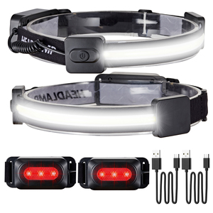 Lampe frontale <span class=keywords><strong>LED</strong></span> COB portable rechargeable, puissante, étanche, pour la course, la pêche et l'escalade, avec <span class=keywords><strong>bandeau</strong></span> élastique - Product Image 2