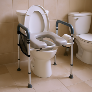 Asiento de Inodoro Elevado con Reposabrazos, Ajustable en 7 Posiciones de Altura (19.3-25.2 Pulgadas), Equipo de Seguridad para Baño - Product Image 2