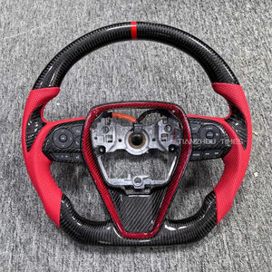 Expédition rapide Volant <span class=keywords><strong>en</strong></span> fibre <span class=keywords><strong>de</strong></span> carbone rouge Compatible avec Toyota Corolla Land Cruiser Hilux Gr Fortuner camry MK5 A90 - Product Image 2