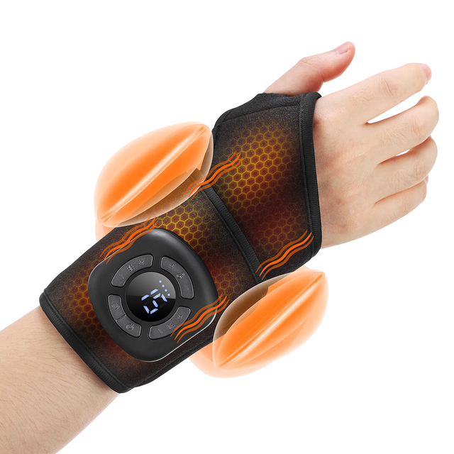 Cordless Heating Vibration Airbag Massage Hand Wrap Belt Air Pressure Wrist Massager Wireless Hot Compression Hand Massager