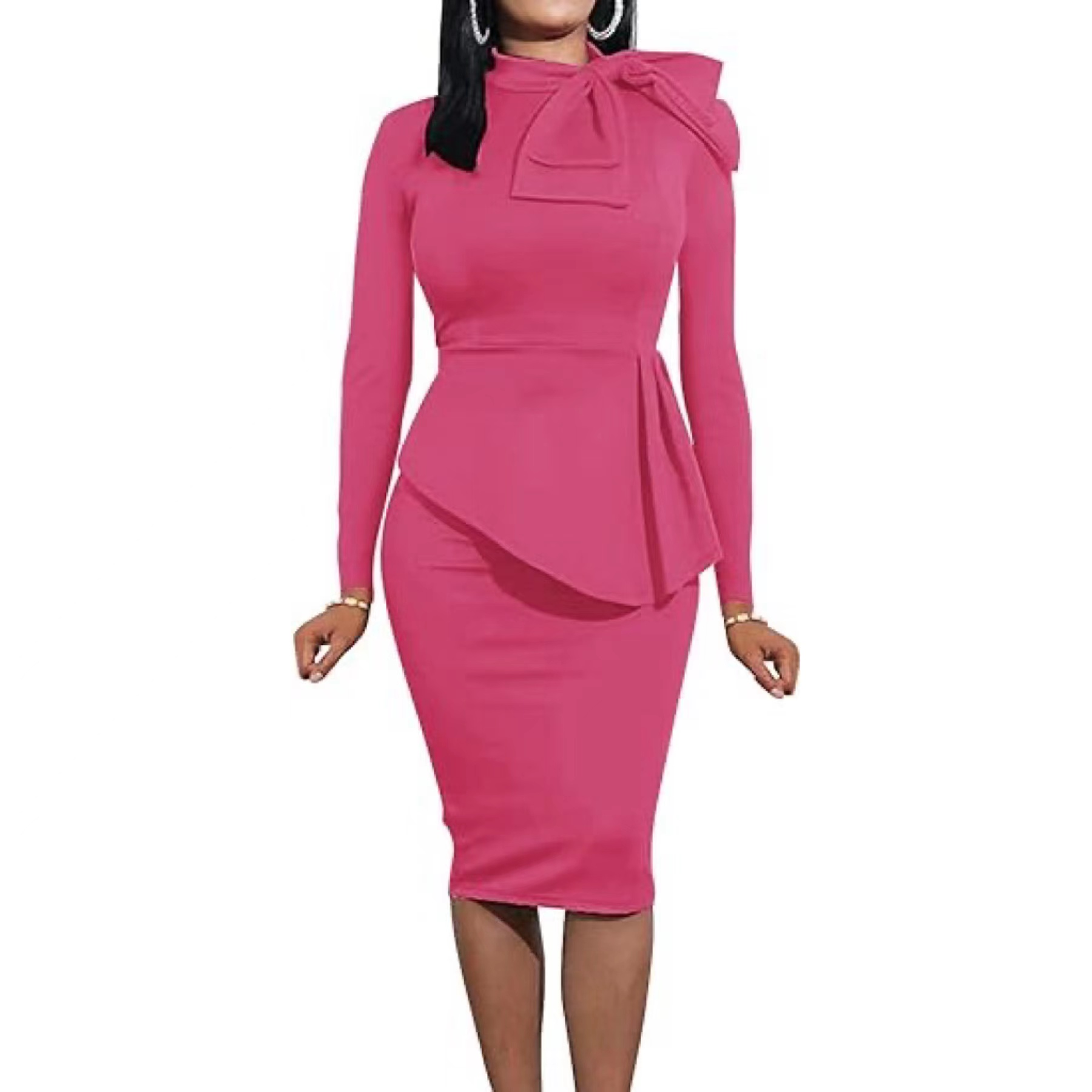 Peplum Dress Fashion with Sleeves - Top Muslim Trends