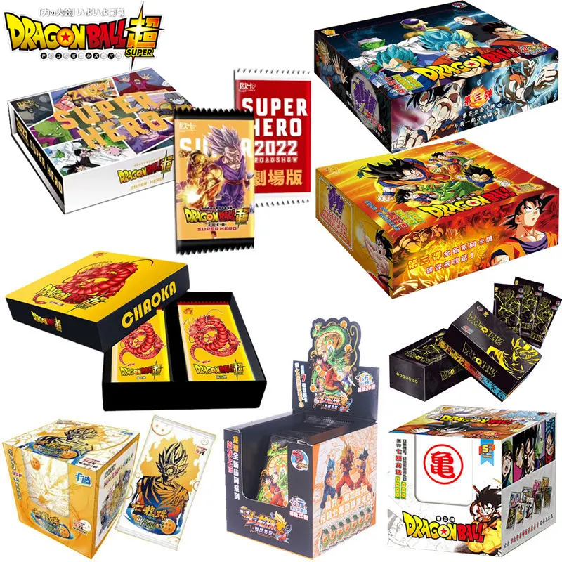 卸売ドラゴンボールZアニメTCGカードパック孫悟空ベジータブロンズ弾幕フラッシュカードゲームボードコレクションブースターボックス