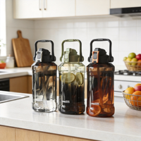 Bouteille d'eau sport portable Longstar de haute qualité, design minimaliste créatif, gourde de voyage à boire directement 2/2,5L, sans BPA, anti-fuite