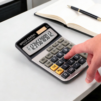 Calculatrice de bureau financière à double alimentation Huayang, 12 chiffres, grand écran LCD, pour le bureau, la comptabilité et l'utilisation professionnelle