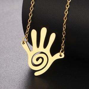 Collier Myshape Healing Hand, symbole sacré Hopi, pendentif en spirale tourbillonnante, bijoux en acier inoxydable, cadeau du Nouvel An - Product Image 5