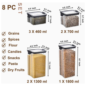Hot Selling Kitchen Camping Eco-Friendly Dustproof <b>Clear</b> Plastic Storage Jar Dry Food Vacuum Sealed <b>Containers</b> with Flip Top Lid - Product Image 4