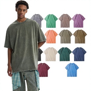 T-shirt personnalisé pour hommes, sport et gym, 100% coton tricoté, coupe oversize, effet délavé vintage, haute qualité, tissu doux 280 g/m², t-shirt vierge - Product Image 2