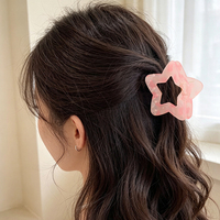 Pince à cheveux en forme de cœur ouvert, motif léopard, en acétate, creuse, antidérapante, mignonne et tendance pour femmes et filles
