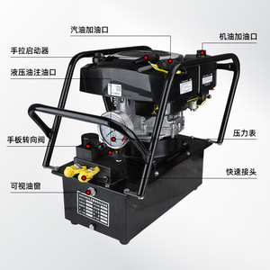 Bomba hidráulica de gasolina Soli ZHH-700S de 350 bar y 5 HP, de doble circuito y alta presión para uso en exteriores. - Product Image 1