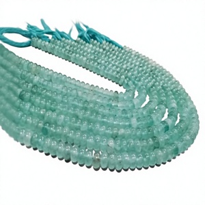 Perles de pierres précieuses en calcédoine aqua naturelle, rondes, lisses, 8 mm, vendues par brin de 8 pouces de long - Product Image 1