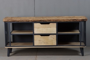 Mueble de Salón Moderno de Madera Maciza con Gran Espacio de Almacenamiento, Elegantes Estantes de Exhibición y Acabado de Madera Duradero para el Hogar - Product Image 4