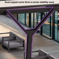 Auvent rétractable de style couloir commercial, imperméable, pour l'extérieur, protection solaire pour une couverture complète des espaces dans les restaurants et cafés