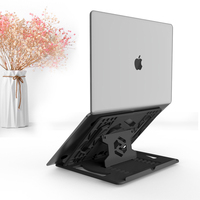 Support portable pliable en métal pour ordinateur portable avec support de téléphone 2-en-1, rehausseur rotatif à 360° pour bureau