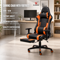 Chaise de jeu ergonomique à dossier haut ALINUNU ODM OEM pour usage domestique, chaise d'ordinateur en cuir PU avec accoudoirs 2D