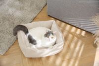 Lit pour animaux de compagnie en cuir PU de luxe, coussin moelleux pour chien et chat, nid douillet