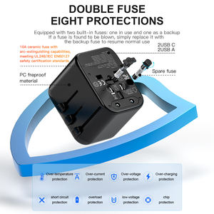 Convertidor de Corriente Internacional, Cargador USB, Adaptador de Viaje Internacional con Tipo C, Dispositivo de Viaje - Product Image 5