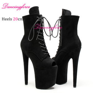 20 ס "מ 8 אינץ 'זמש אקזוטיים רקדנית פלטפורמה מוט נעלי ריקוד מועדון לילה פטיש רזה עקבים חשפנית סקסית להראות מגפי נשים - Product Image 1