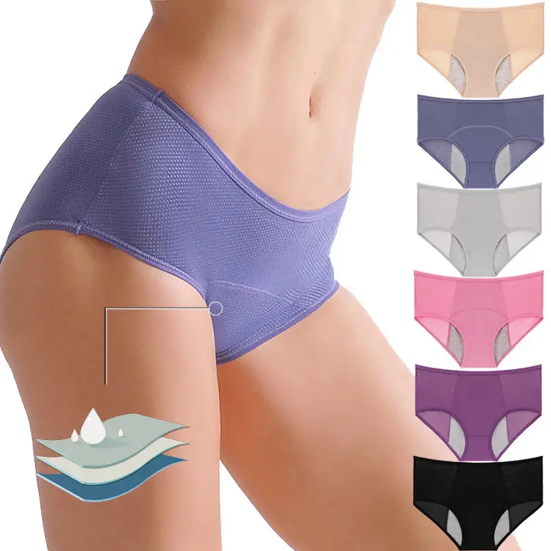 Menstrual Panty Ropa Interior De Talla Grande Leakproof Plus Size Reutilizável Período Cueca para Adolescentes