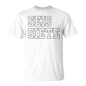 Seis siete เสื้อยืดสามตัวสำหรับโรงเรียนรุ่น slang sedish Six 6 7 Meme - Product Image 1