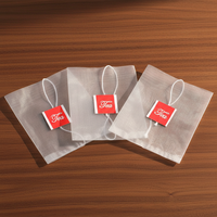 Sachets d'emballage en papier vierges écologiques personnalisés en forme de pyramide pour fruits, bulles ou thé, avec ficelle et étiquette, vente en gros à prix réduit