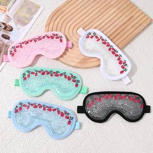 Masque pour les yeux de thérapie de température réutilisable-Coussin de refroidissement et de chauffage en perles de gel pour les poches/cernes, masque de sommeil réglable - Product Image 3